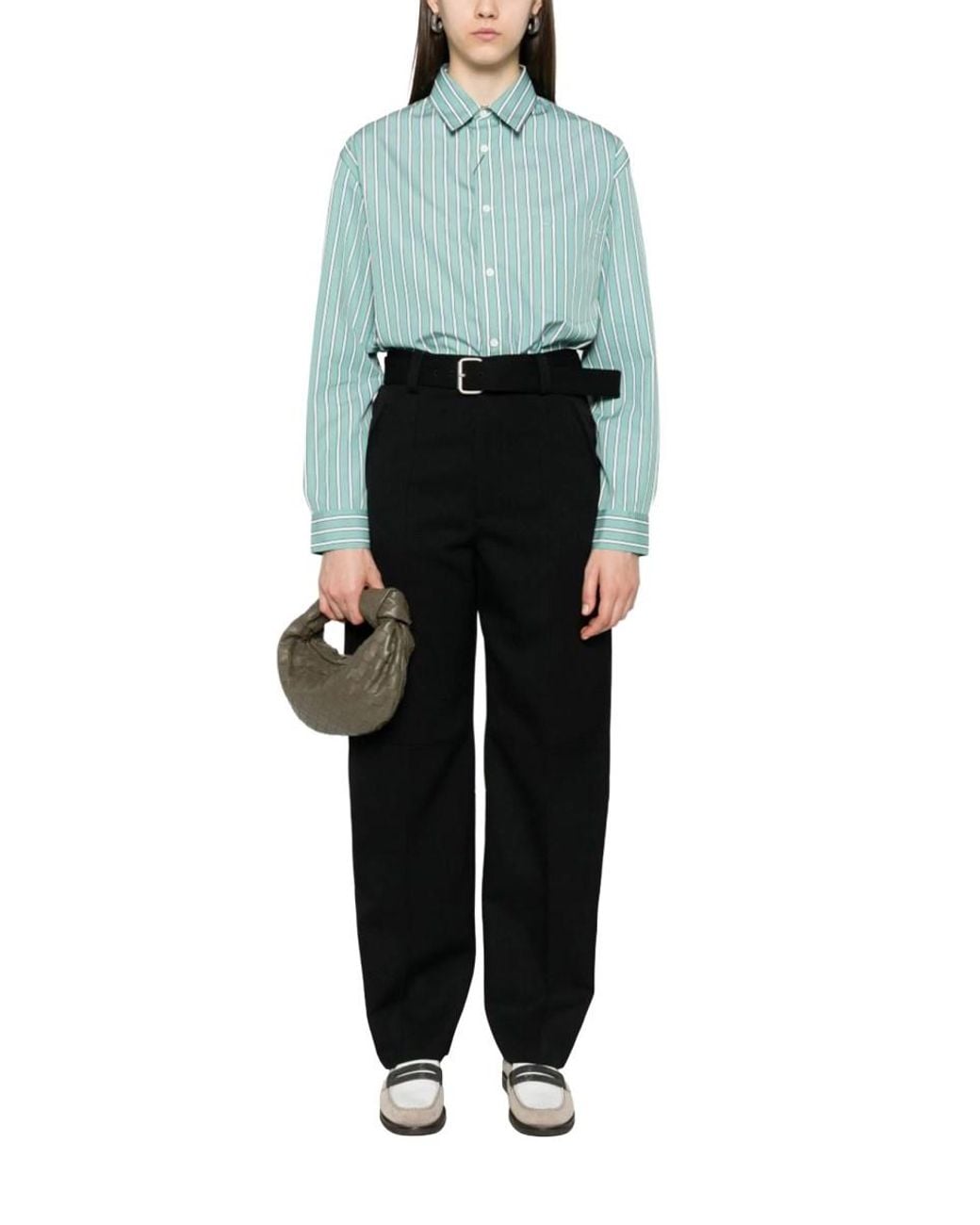 Bottega Veneta Black Belted Wool Trousers