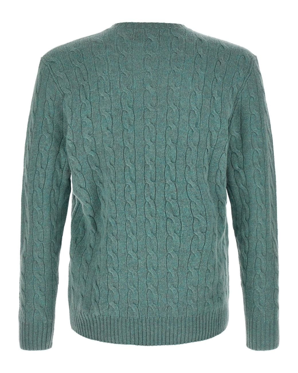 Polo Ralph Lauren Green Cable-Knit Wool-Cashmere Sweater for men