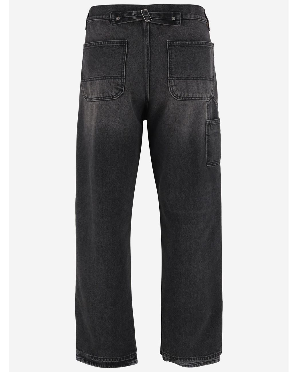 Haikure Gray Washed Cotton Jeans Trousers for men
