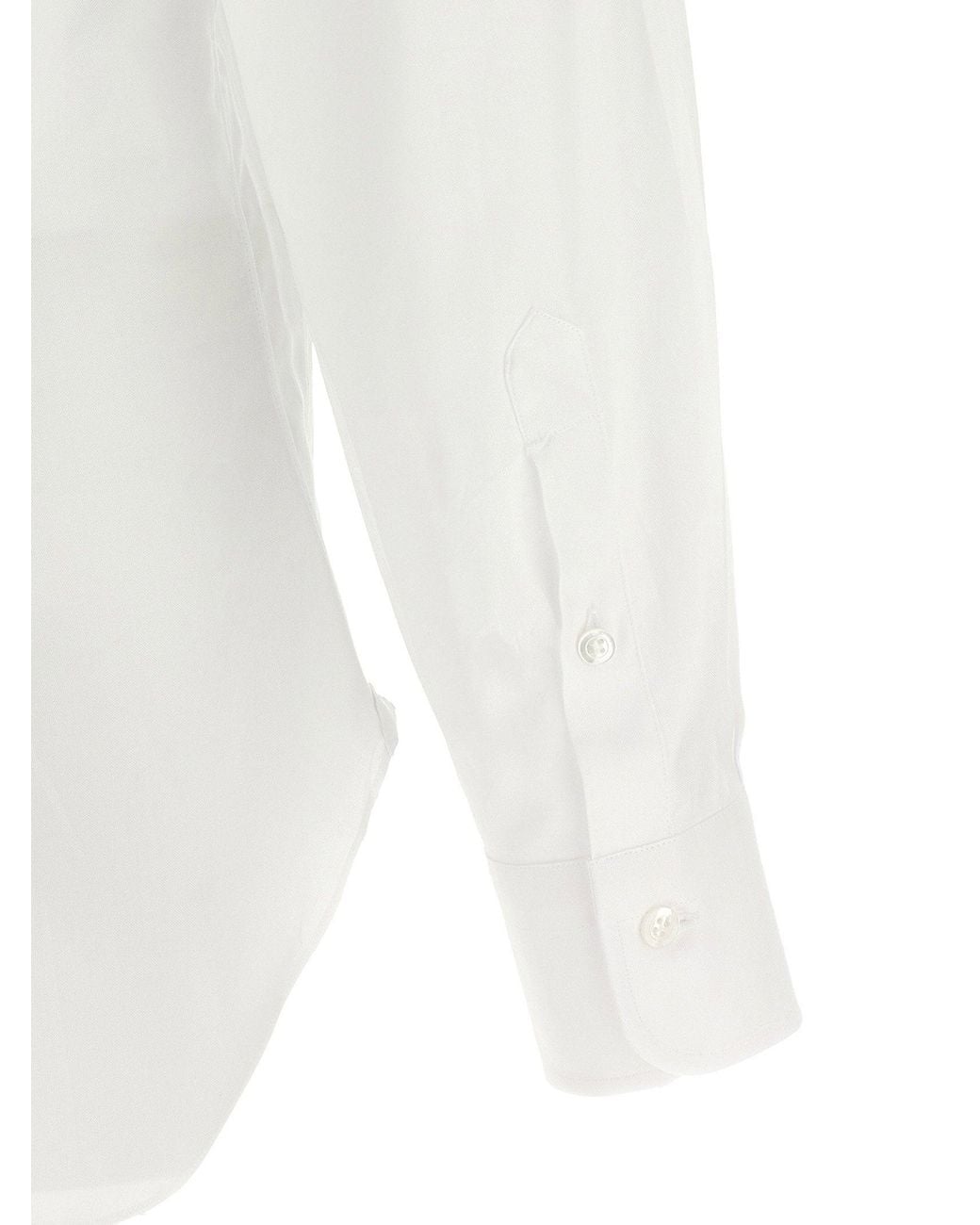 Barba Napoli White Hand-Stitched Cotton Shirt for men