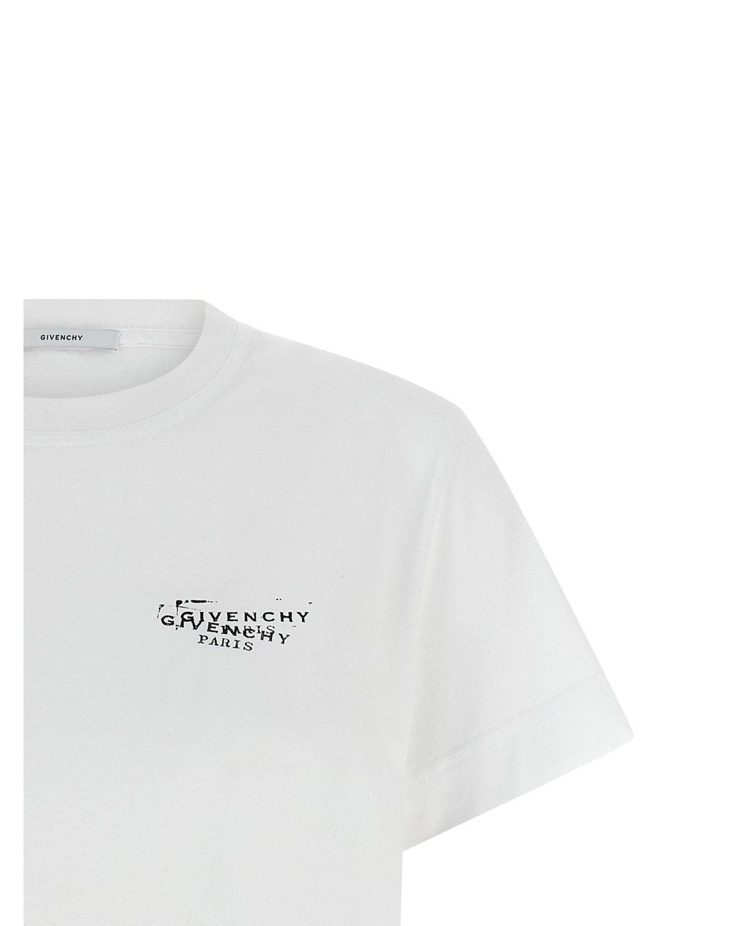 Givenchy White Logo-Stamp Print T-Shirt