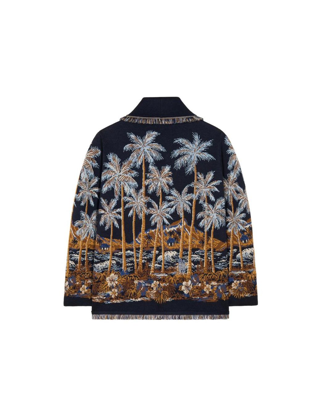 Alanui Blue Diamond Head Fringed Cardigan for men