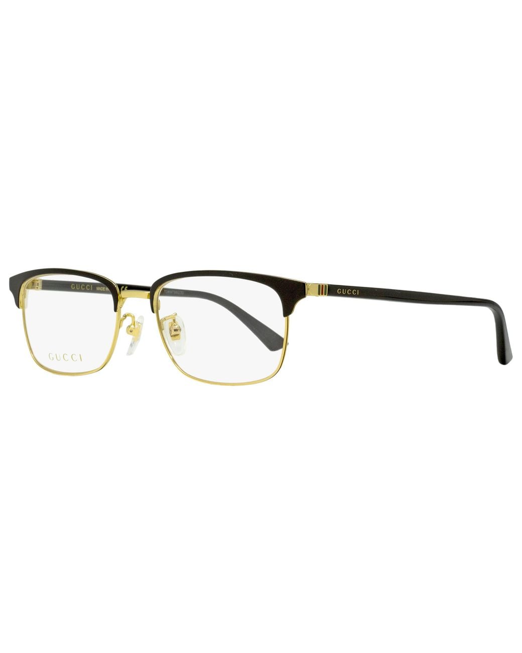 Gucci Black Rectangular Eyeglasses Gg0131O 001- 53Mm 131 Metal/Plastic (Acetate) for men