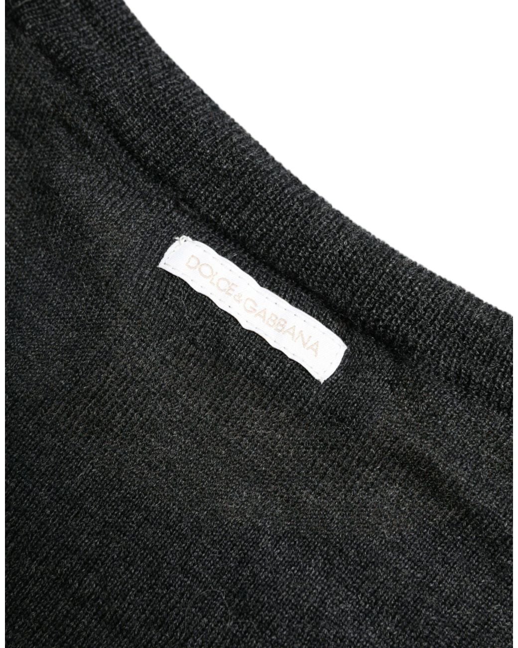 Dolce & Gabbana Black Elegant Wool Pullover Sweater for men