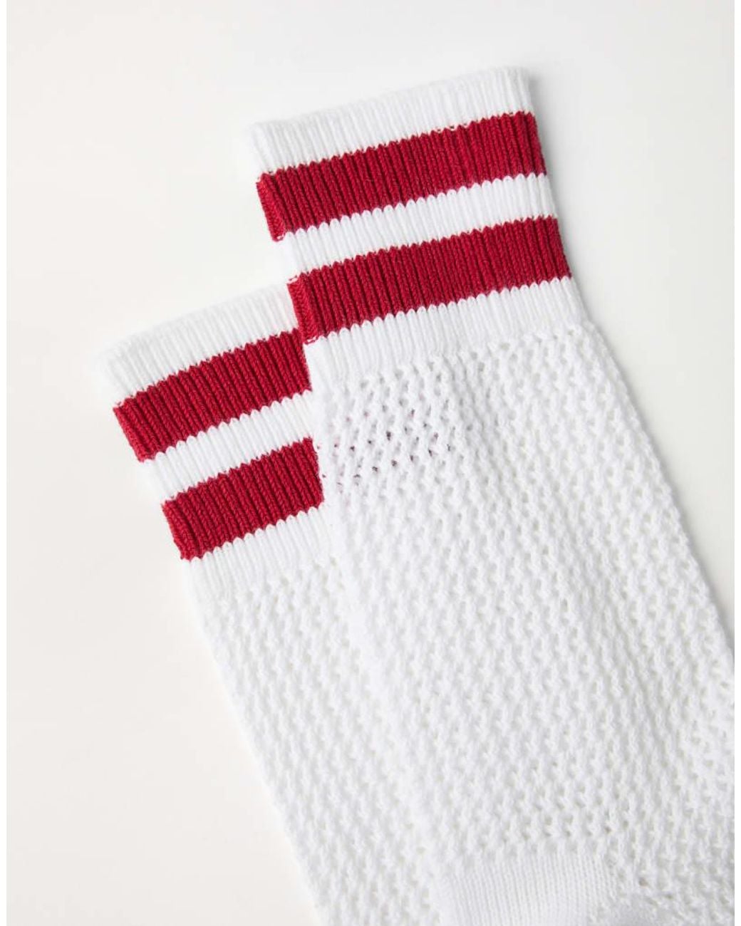 Brunello Cucinelli White Striped Socks