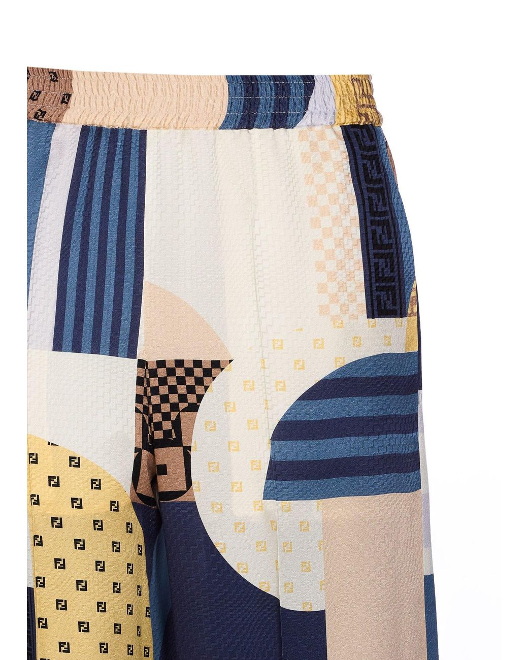 Fendi Blue Patchwork Pants