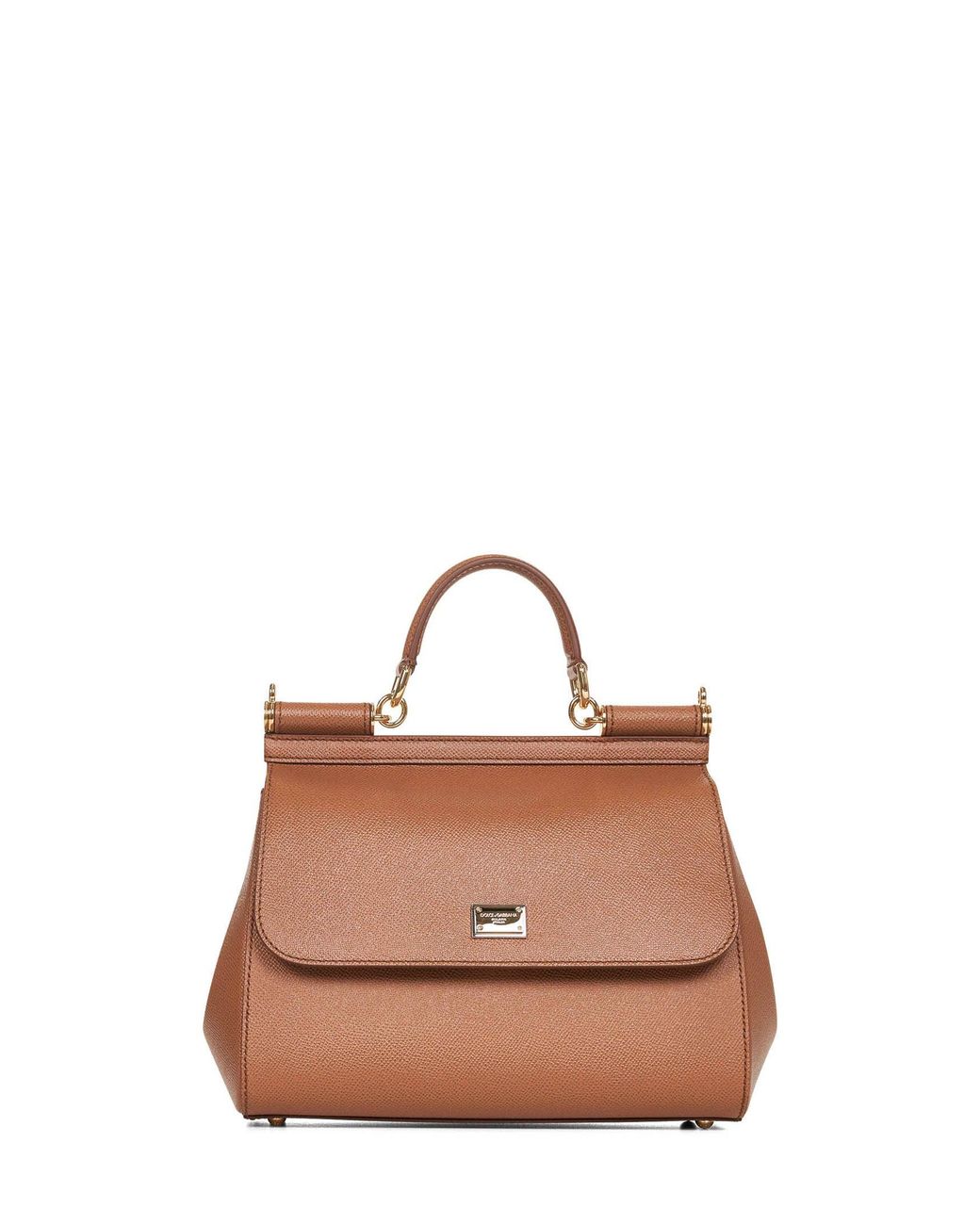Dolce & Gabbana Brown Camel Large Sicily Handbag