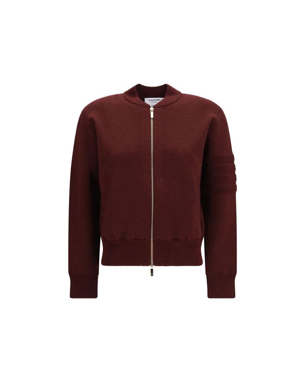 Thom Browne Red Bordeaux Wool Oves Aries Bomber