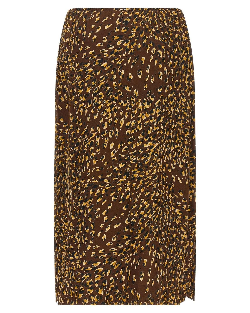Twinset Brown Animal-Print Skirt