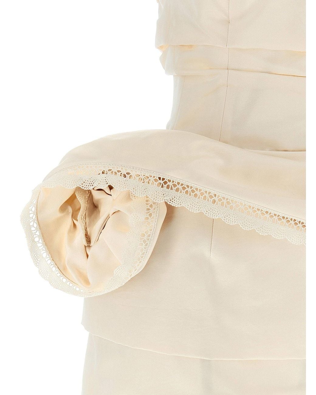 Magda Butrym Natural Off-Shoulder Cotton-Silk Blend Dress