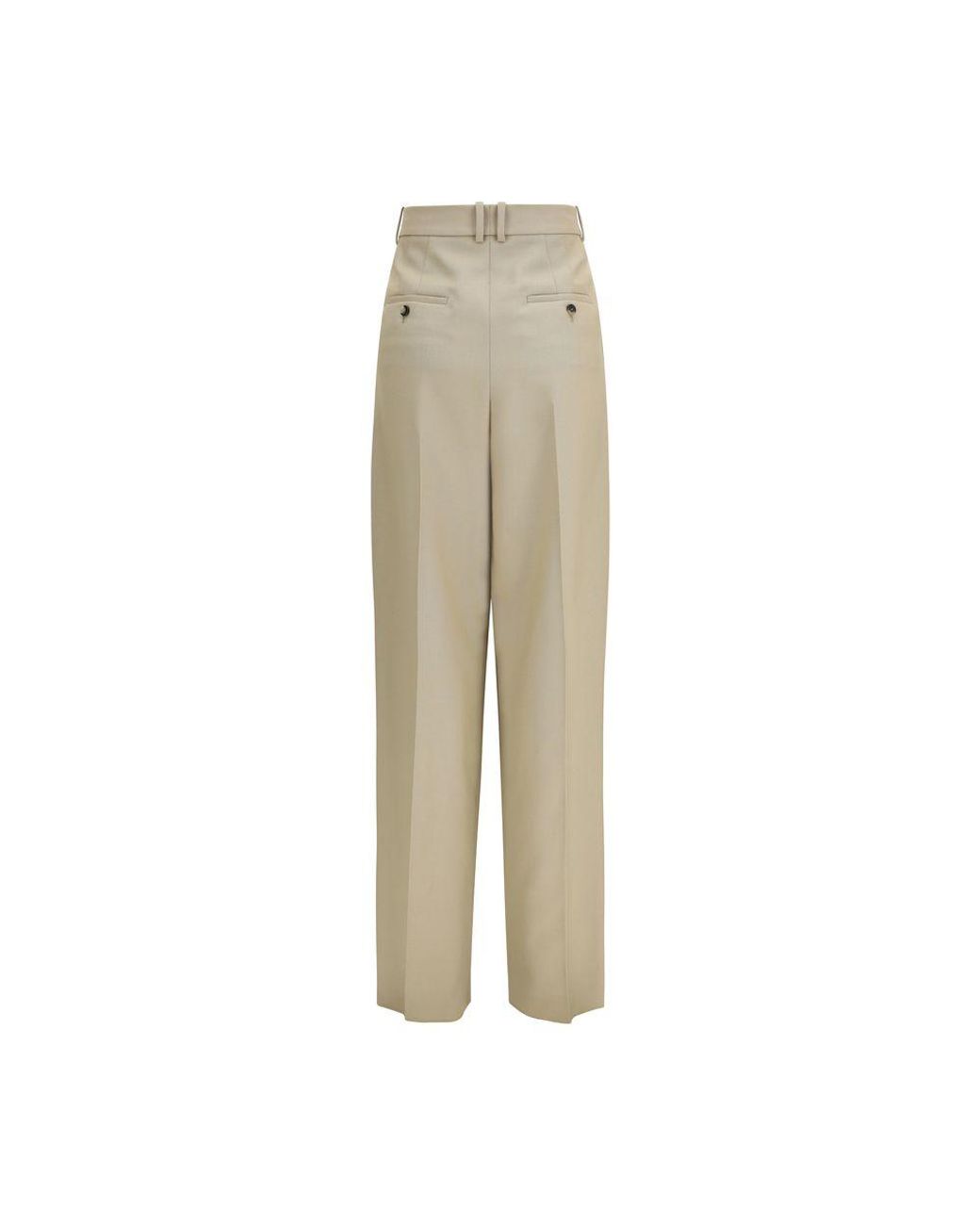Saint Laurent Natural Beige Wool Oves Aries Dress Pants