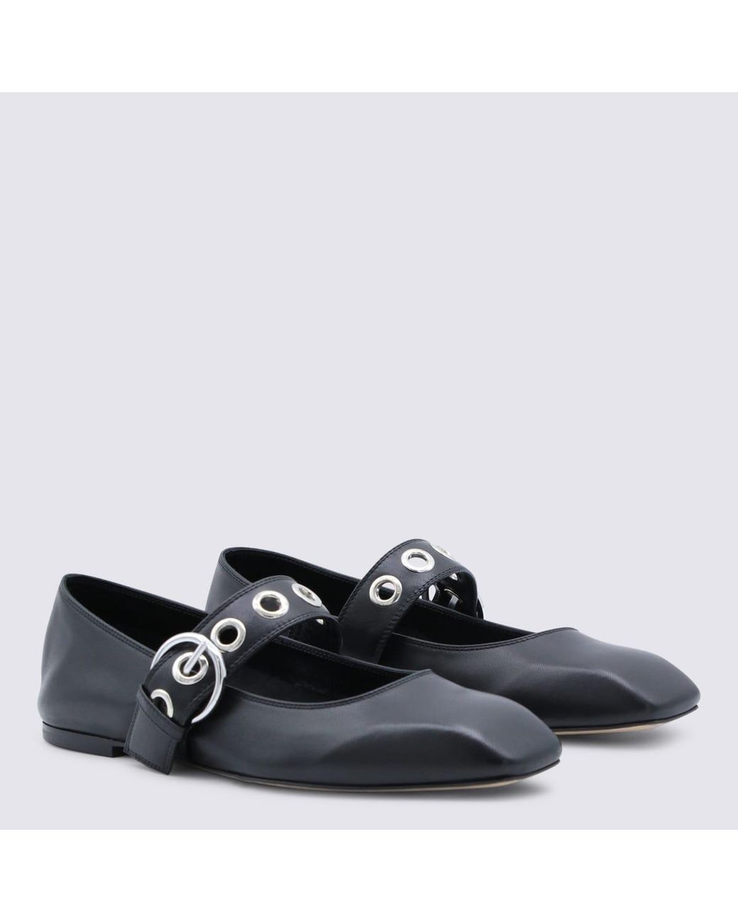 Aeyde Black Leather Flats
