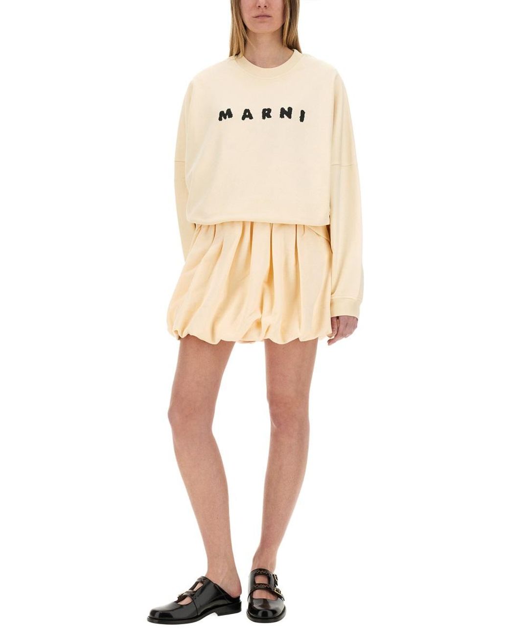 Marni Natural Marni Cotton Print Knit Sweatshirt