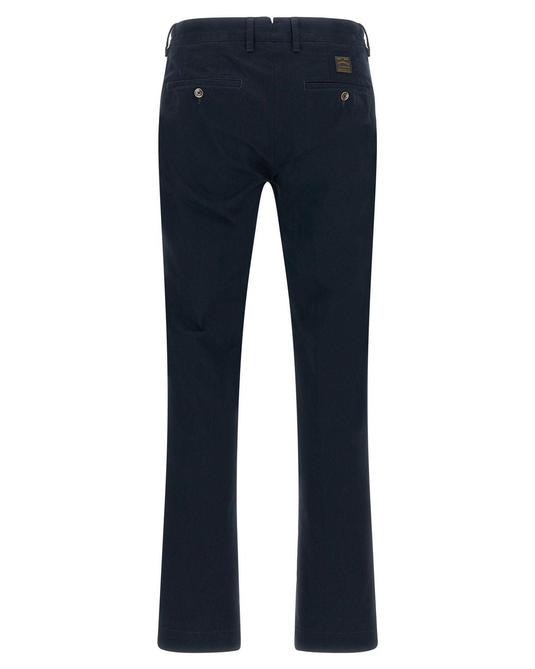 Incotex Blue Stretch Cotton Canvas Trousers for men
