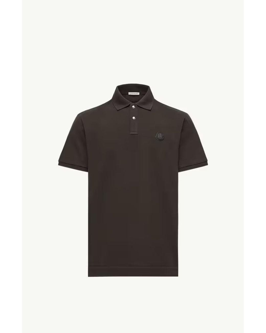 Moncler Black Moncler Logo-Embroidered Piqué Polo Shirt
