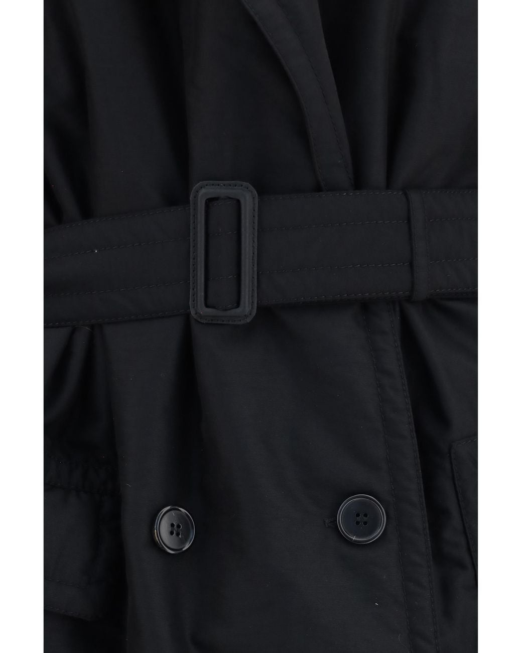 Maison Margiela Black Notched Lapel Trench Coat