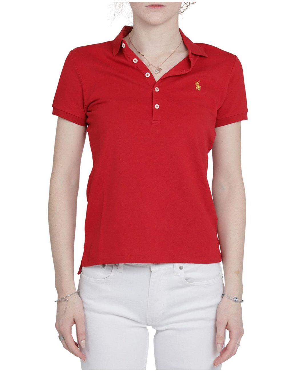 Polo Ralph Lauren Cotton Red Lny Julie Polo | Lyst