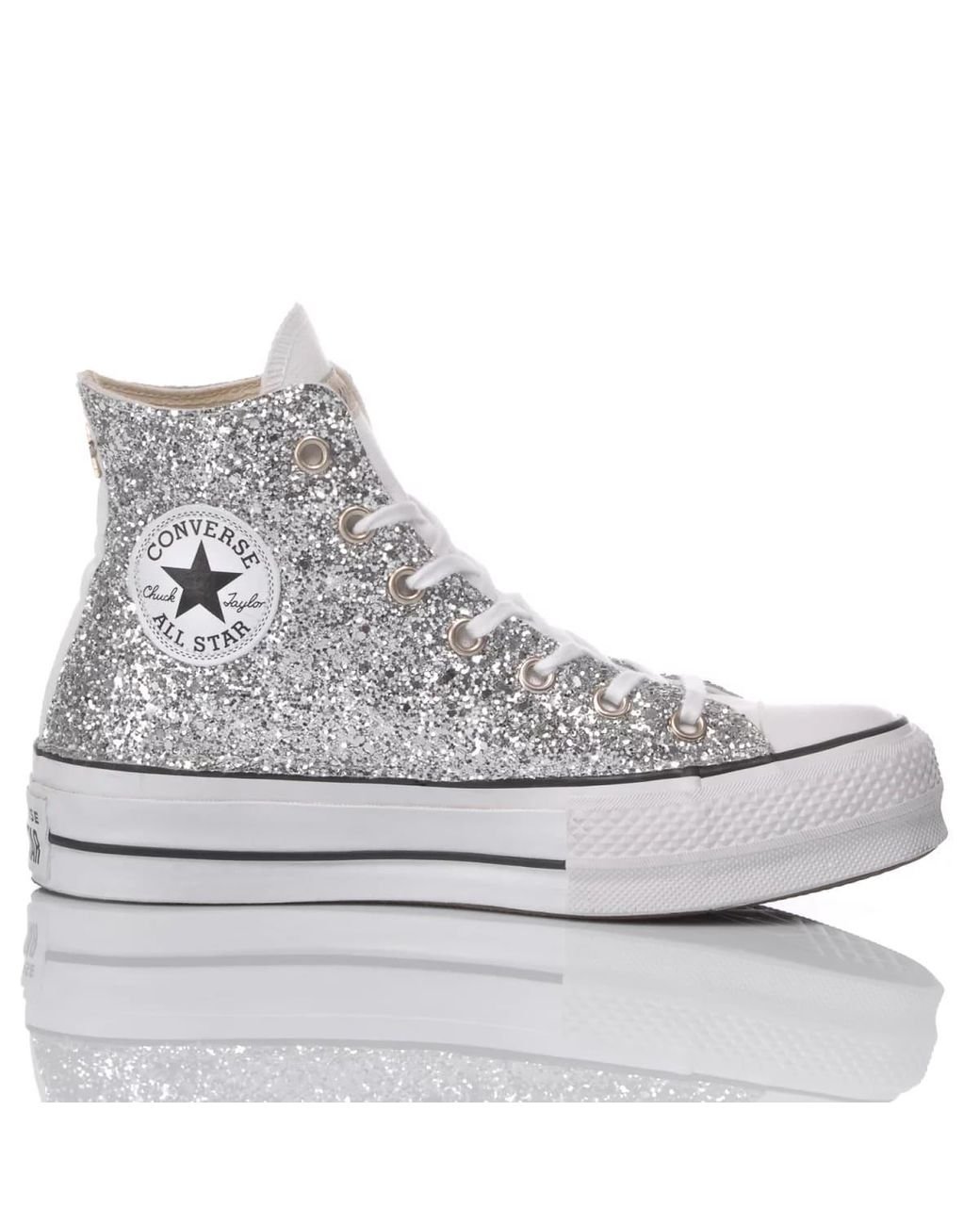 MIMANERA Converse Platform Glitter in Grey Lyst UK