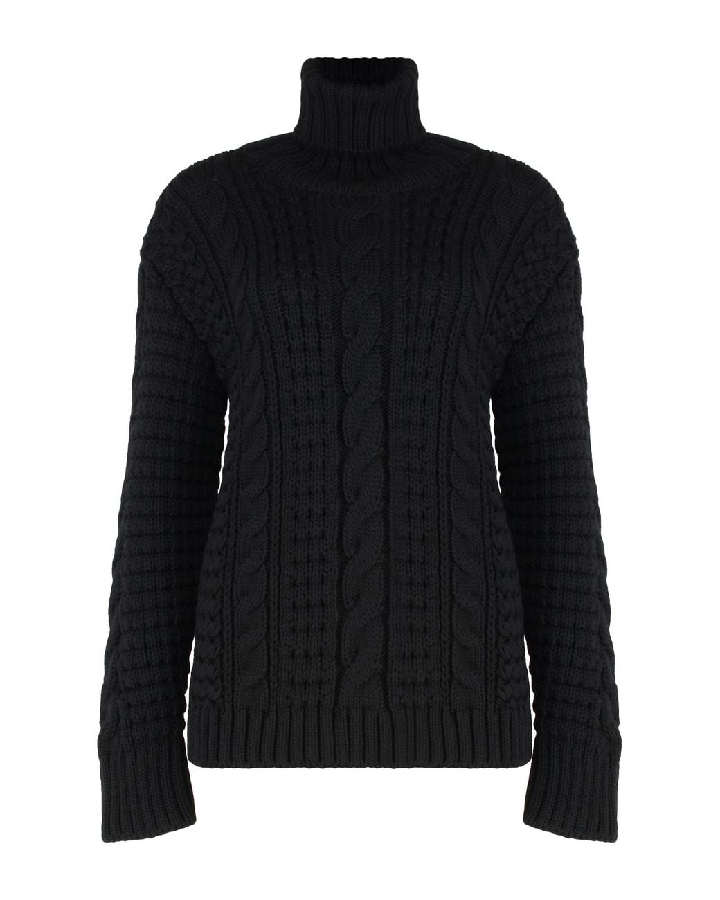 Moncler Black Turtleneck Sweater Virgin Wool