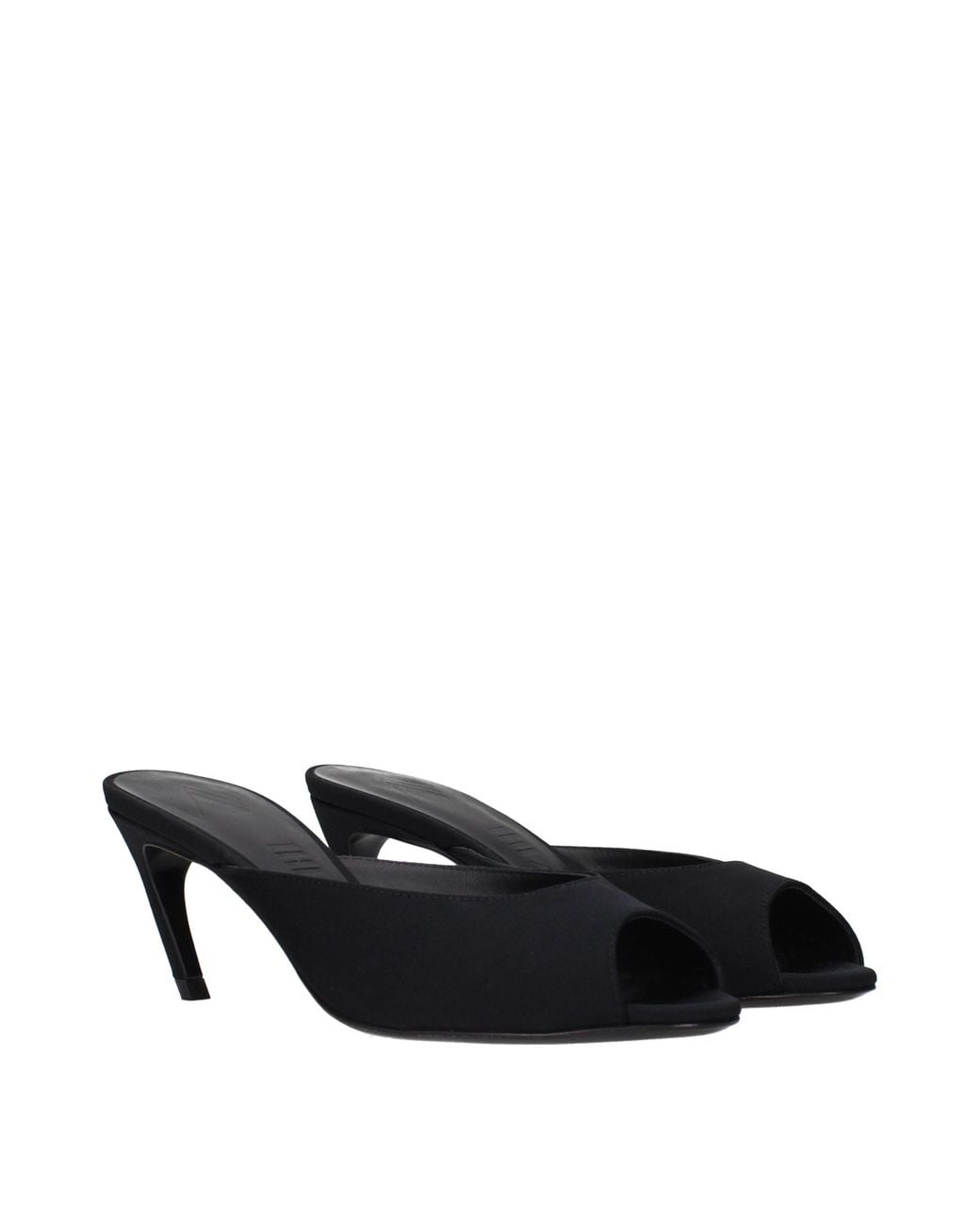 The Attico Black Fabric Flat Sandals