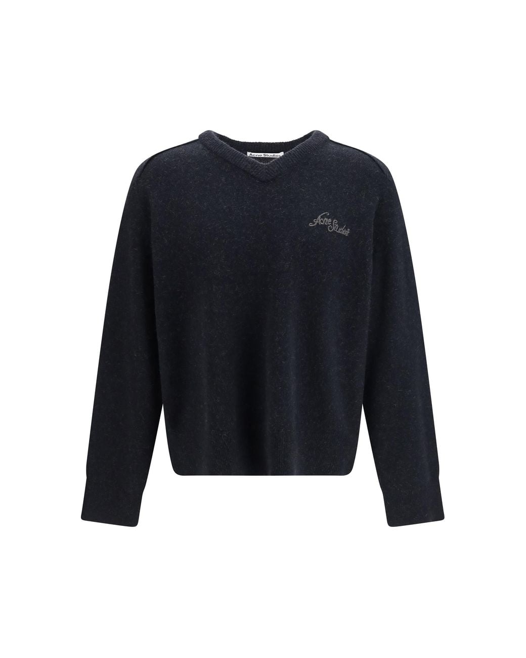 Acne Blue V-Neck Sweater Camel Hair for men
