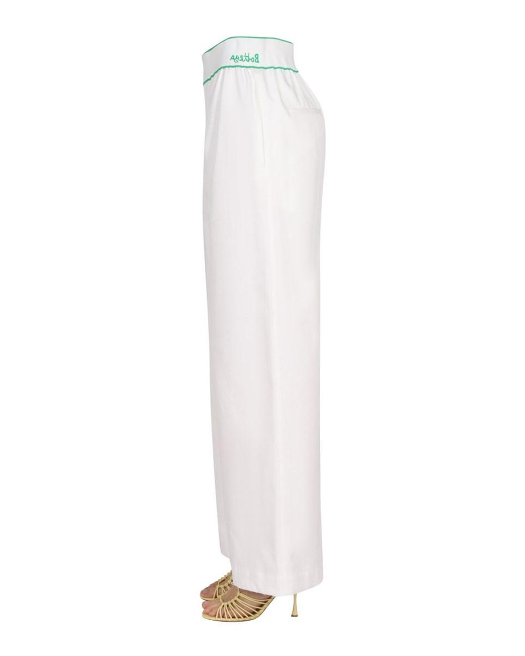 Bottega Veneta White Bottega Veneta Cotton Twill Trousers