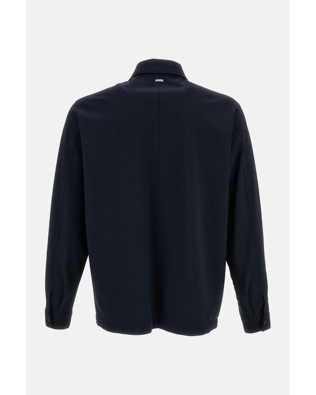 Herno Blue Shirt-Construction Jacket for men