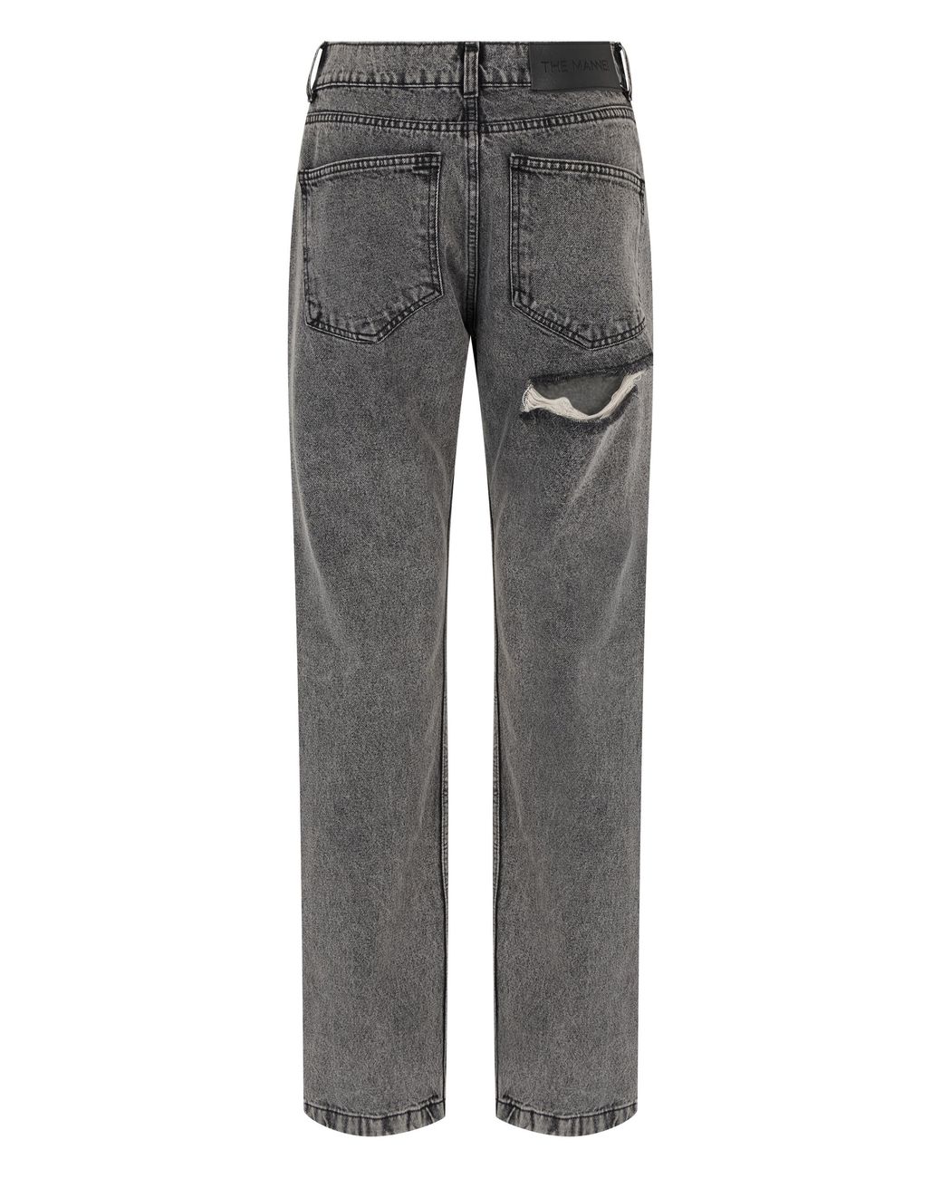 The Mannei Gray Straight Jeans Cotton Straight-Leg