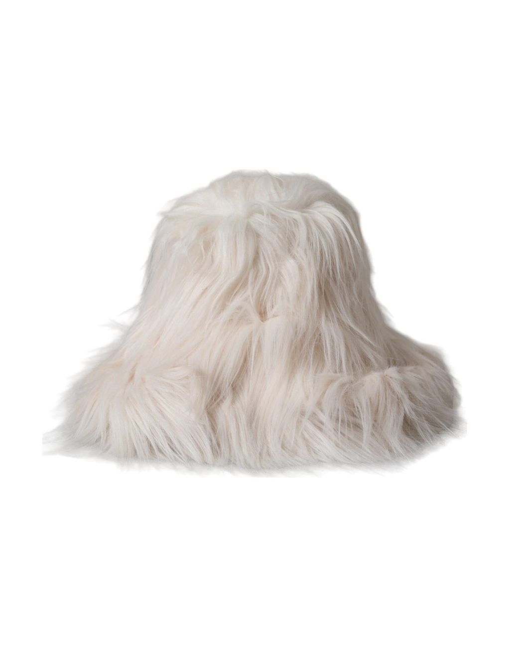 Dolce & Gabbana Natural Acrylic Fur Bucket Hat Modacrylic Polyester
