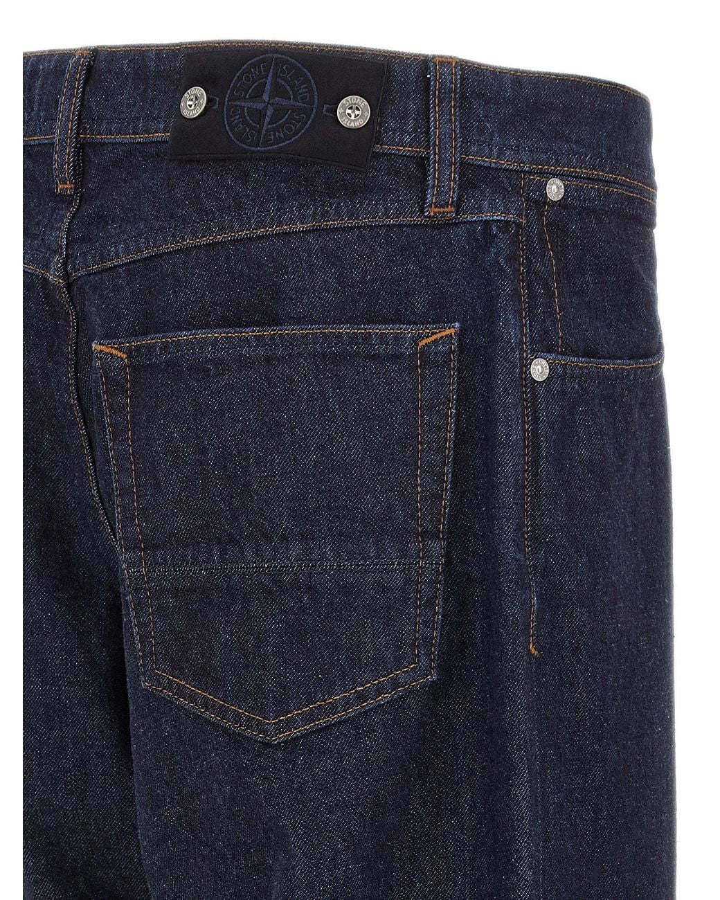 Stone Island Blue Organic Cotton Denim Jeans