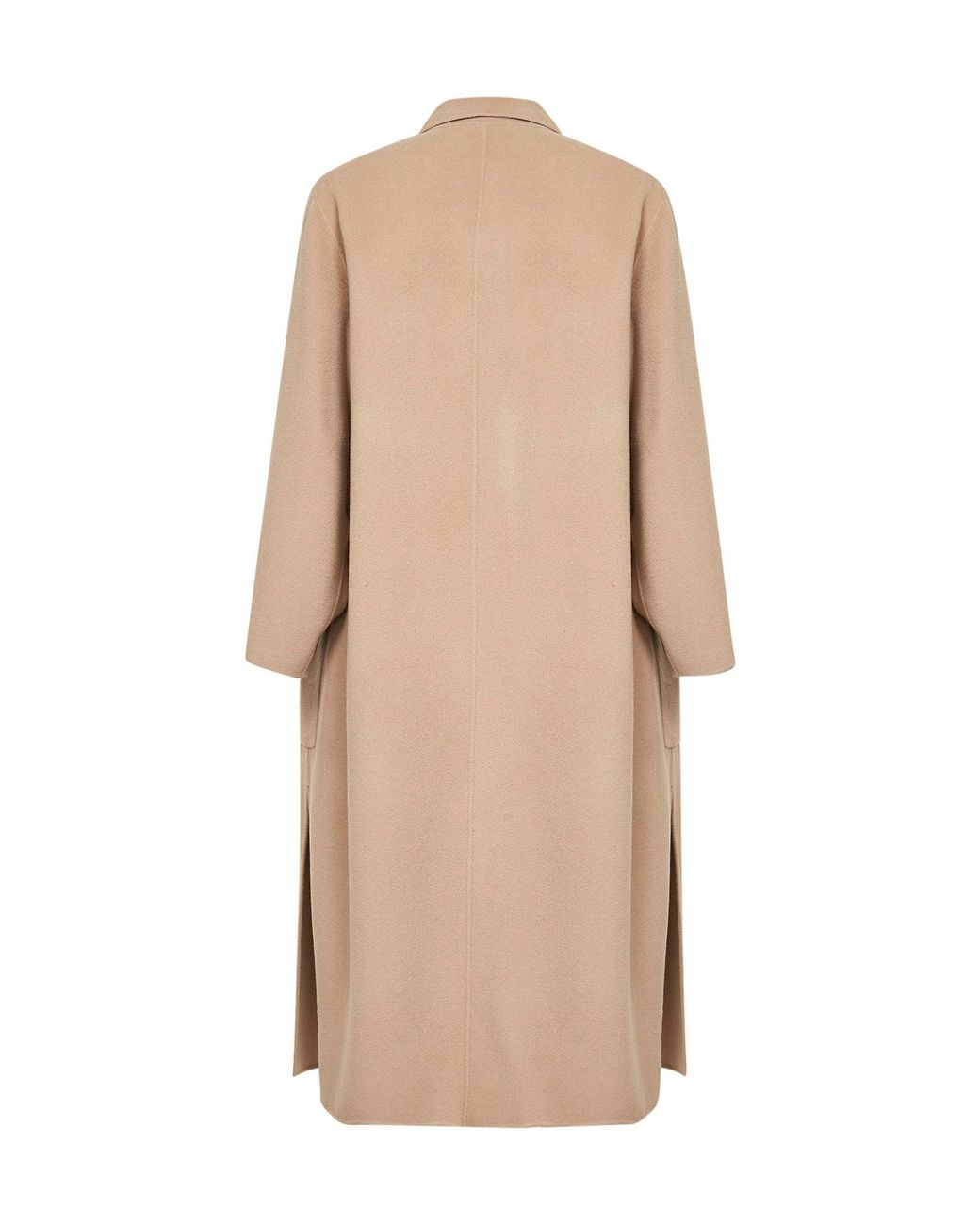 Weekend by Maxmara Natural Single-Breasted Long Coat Virgin Wool