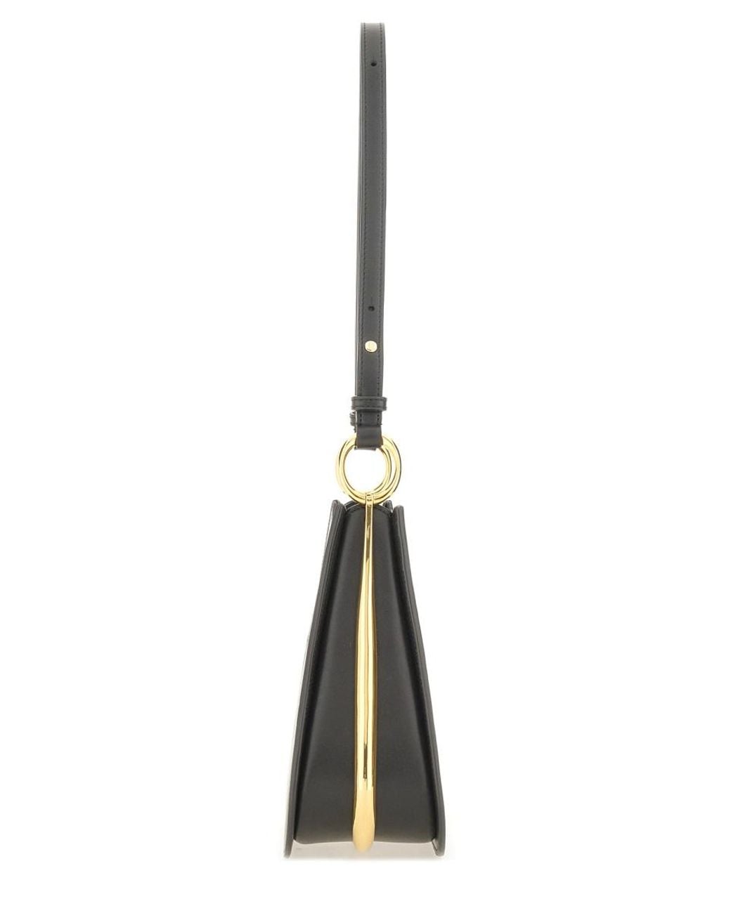 Rabanne Black Rabanne Leather Ring Handle Shoulder Bag