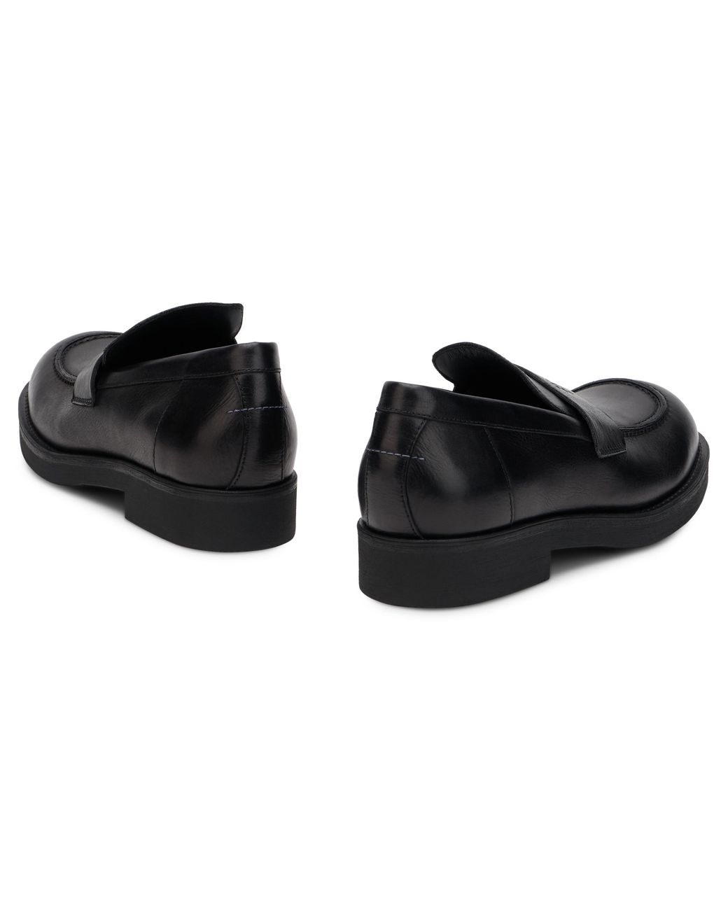 MM6 by Maison Margiela Black Leather Loafers Calfskin for men