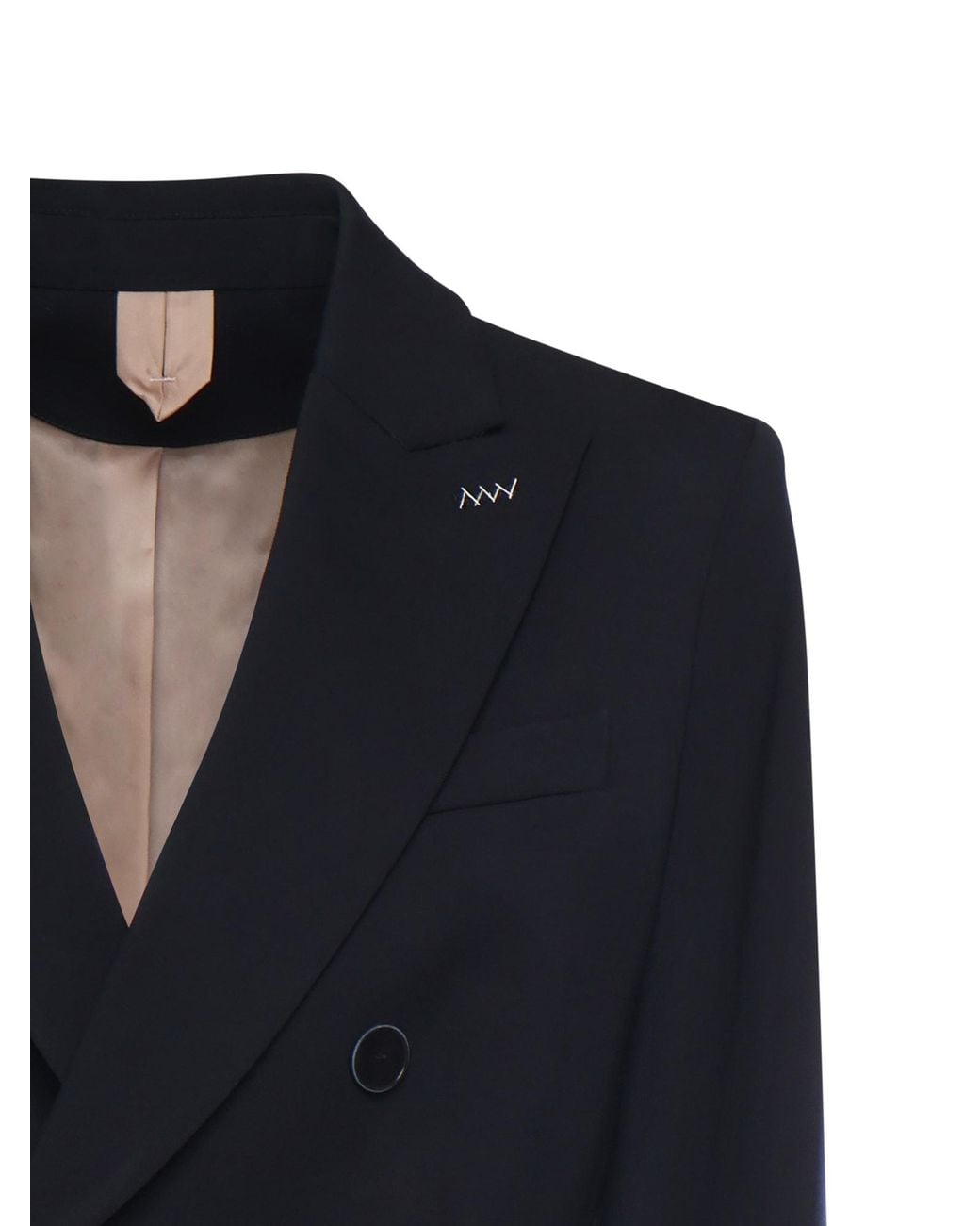 Max Mara Blue Double-Breasted Comfort Wool Blazer<Br