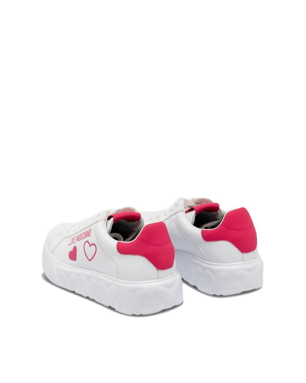 Moschino White Heart 45 Logo Sneakers Shoes