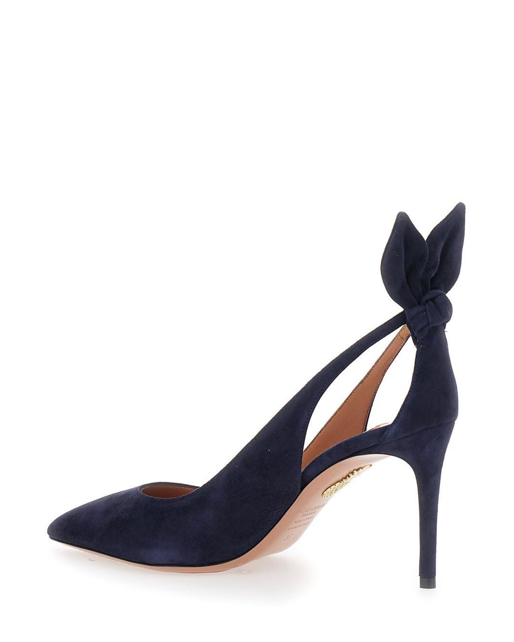 Aquazzura Blue Slingback Pumps With Bow Detail