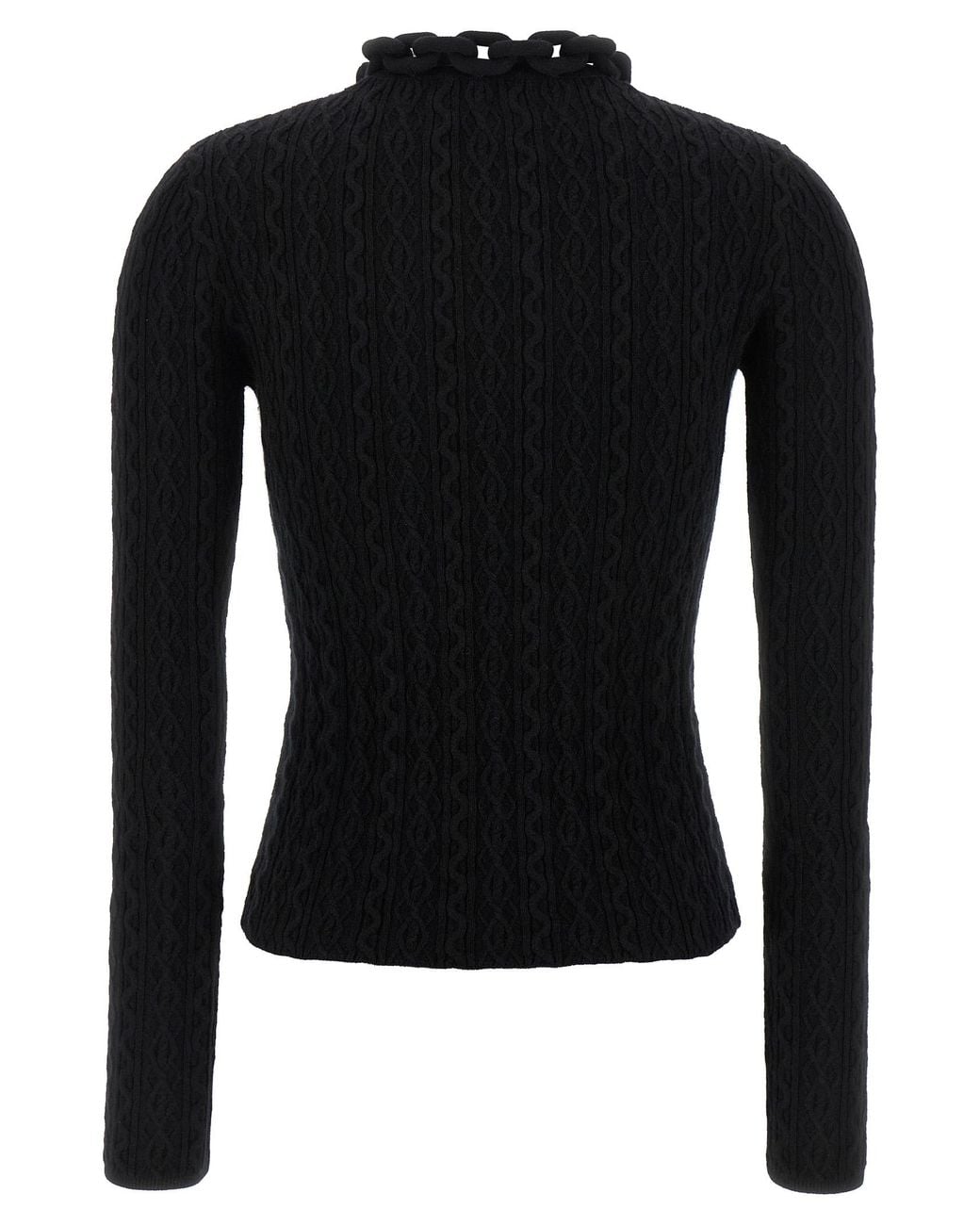Rabanne Black Necklace Sweater Wool Cashmere Sweater, Cardigans