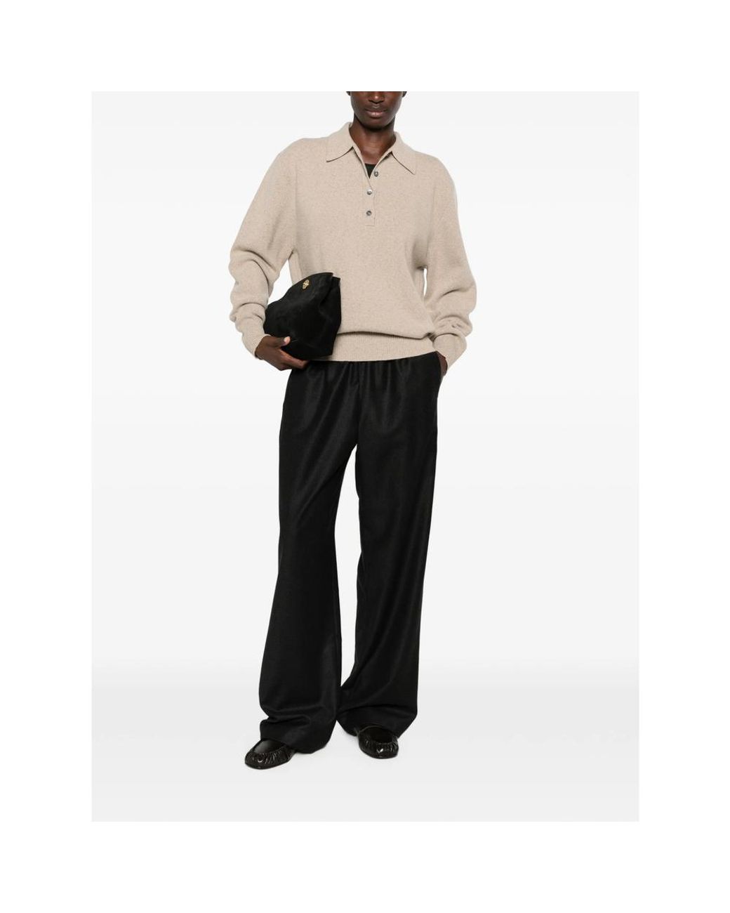 Rohe Natural Button-Fastening Polo-Collar Sweater