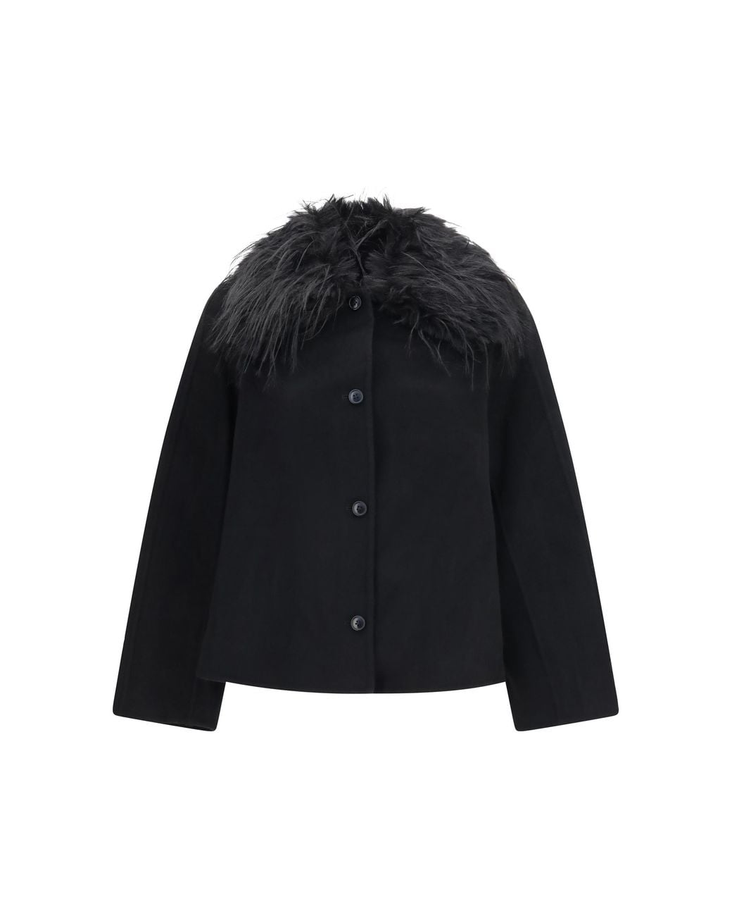 Loulou de Saison Black Rafe Jacket With Faux-Fur Collar