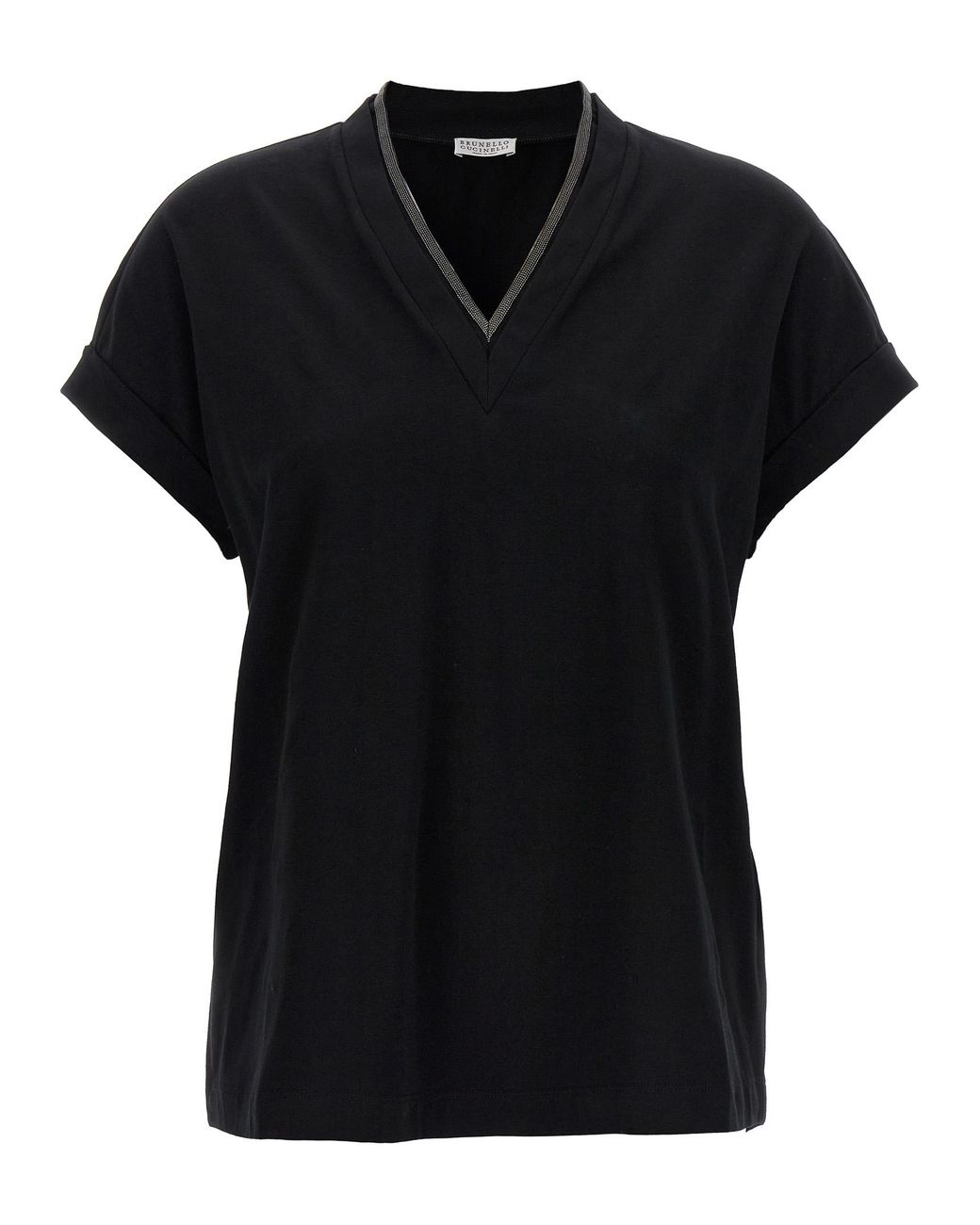 Brunello Cucinelli Black Cotton T-Shirt