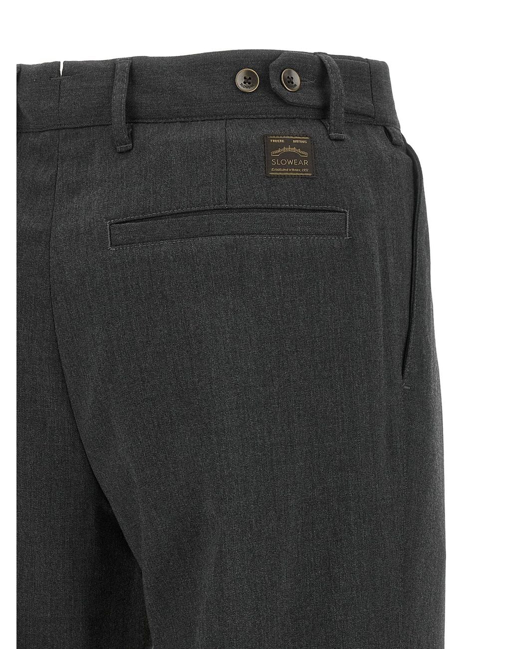 Incotex Gray Wool Blend With Adjustable Tabs Trousers for men