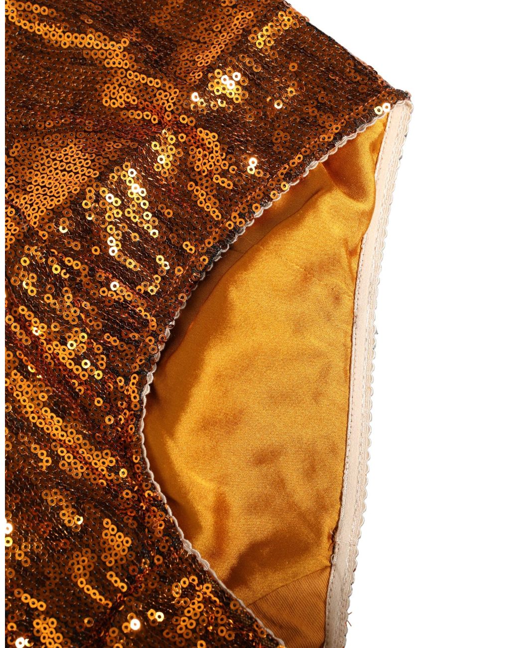 Dolce & Gabbana Brown Sequin Nylon High Waist Girdle Underwear Clothing