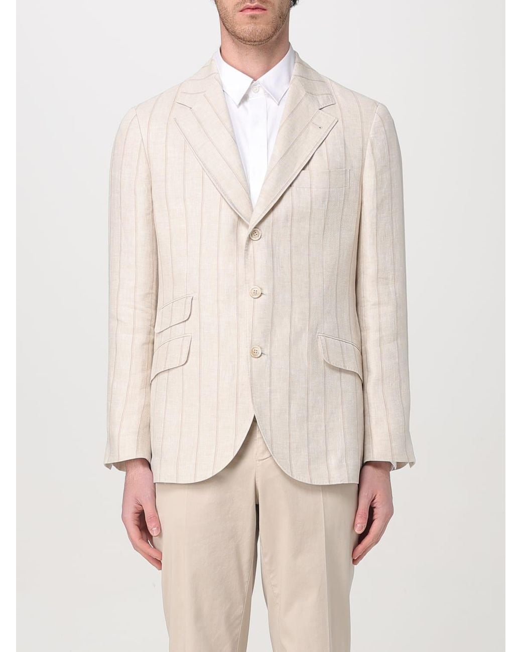 Brunello Cucinelli Natural Light Linen Blazer for men