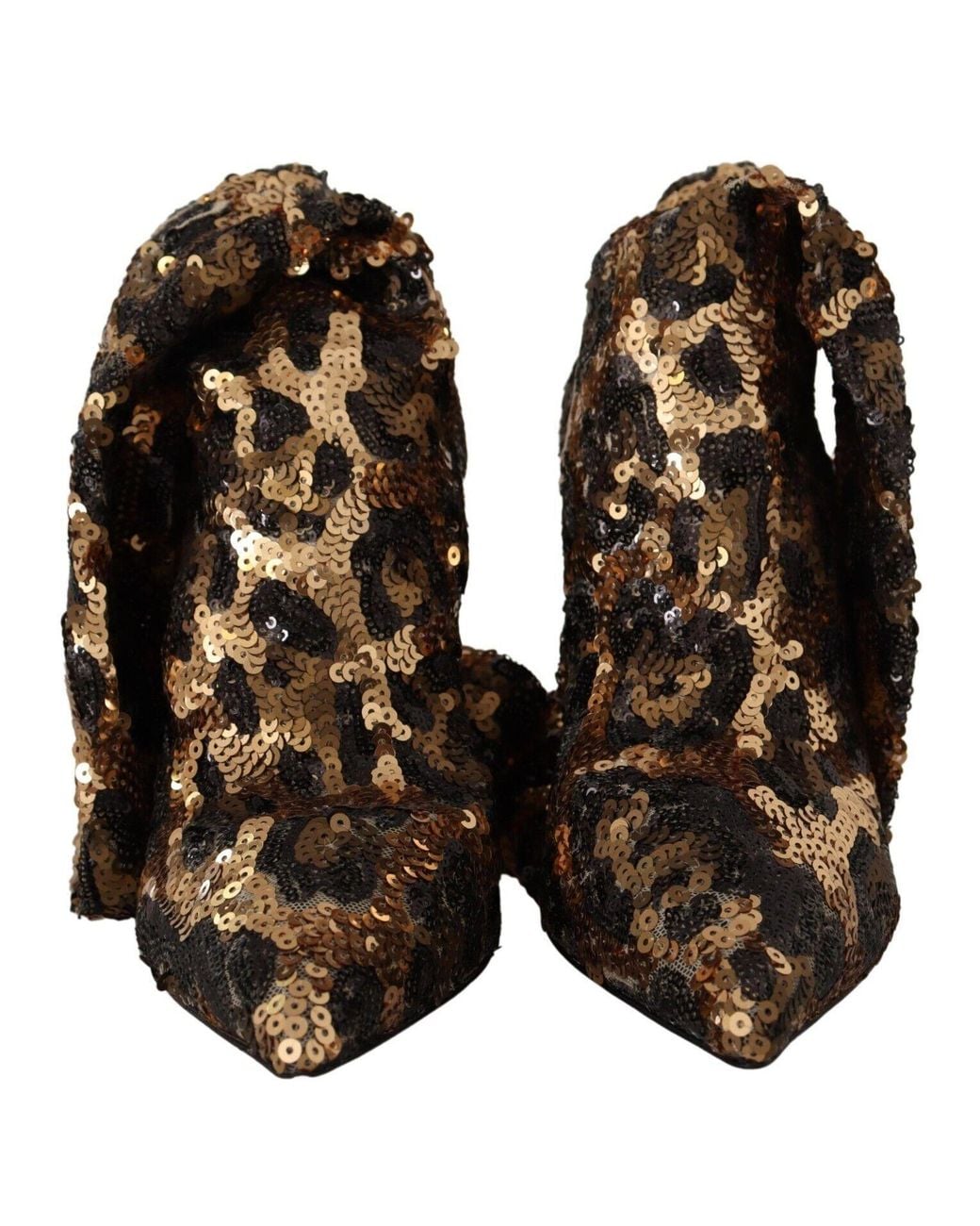Dolce & Gabbana Brown Elegant Leopard Sequin Knee-High Boots