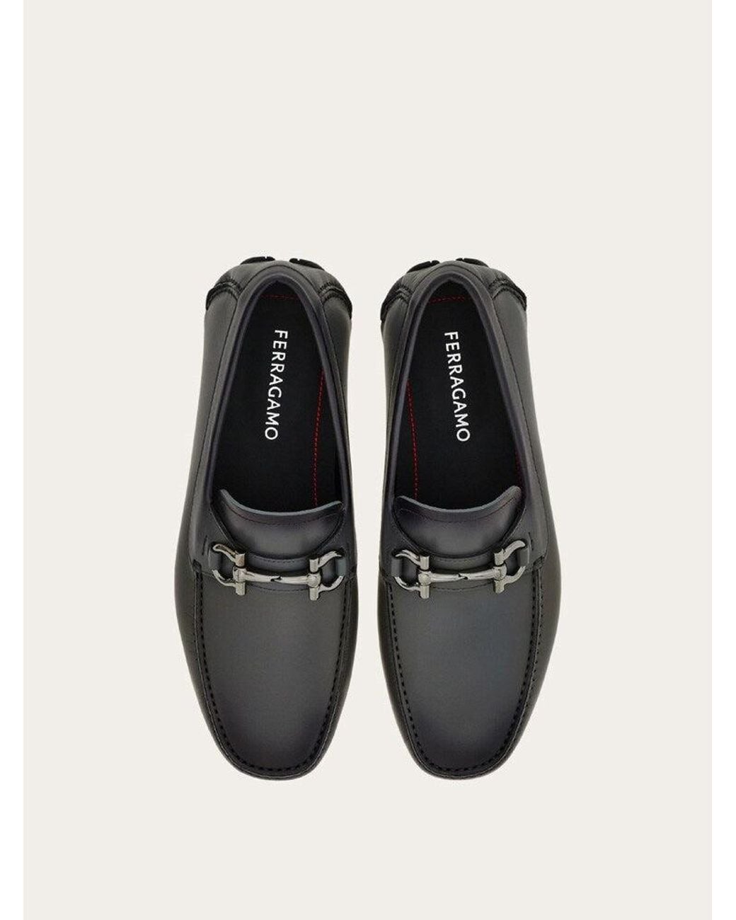 Ferragamo White Calf Leather Loafers for men