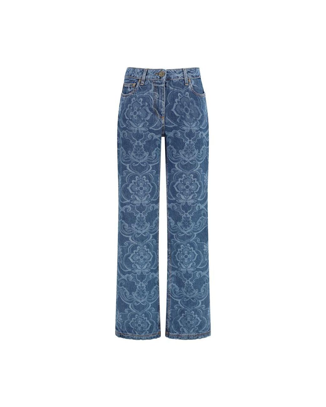 Etro Blue Cotton Flared Jeans