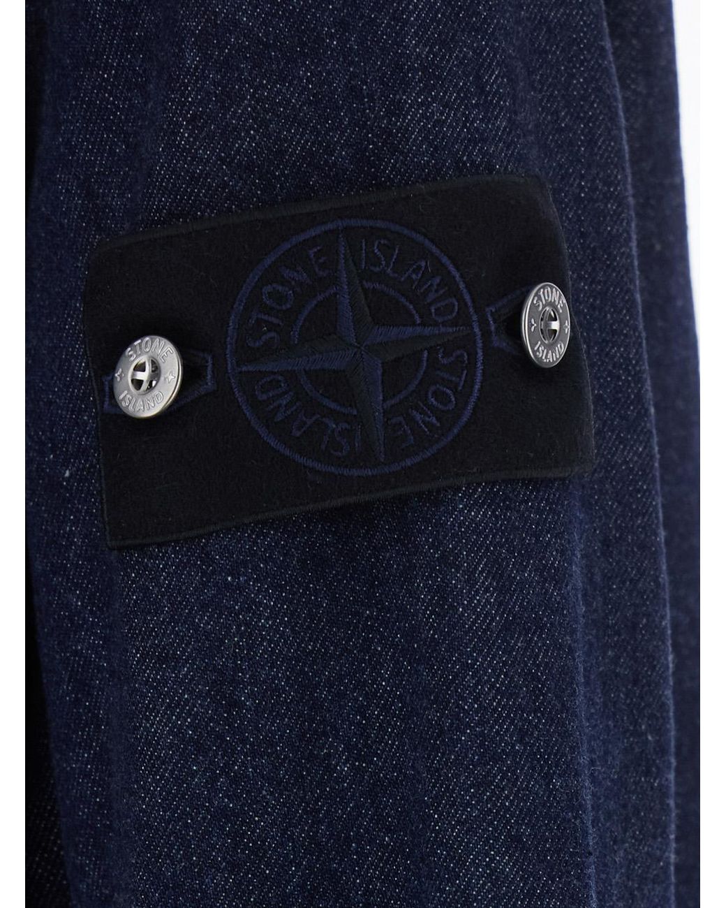 Stone Island Blue Denim Shirt Cotton for men