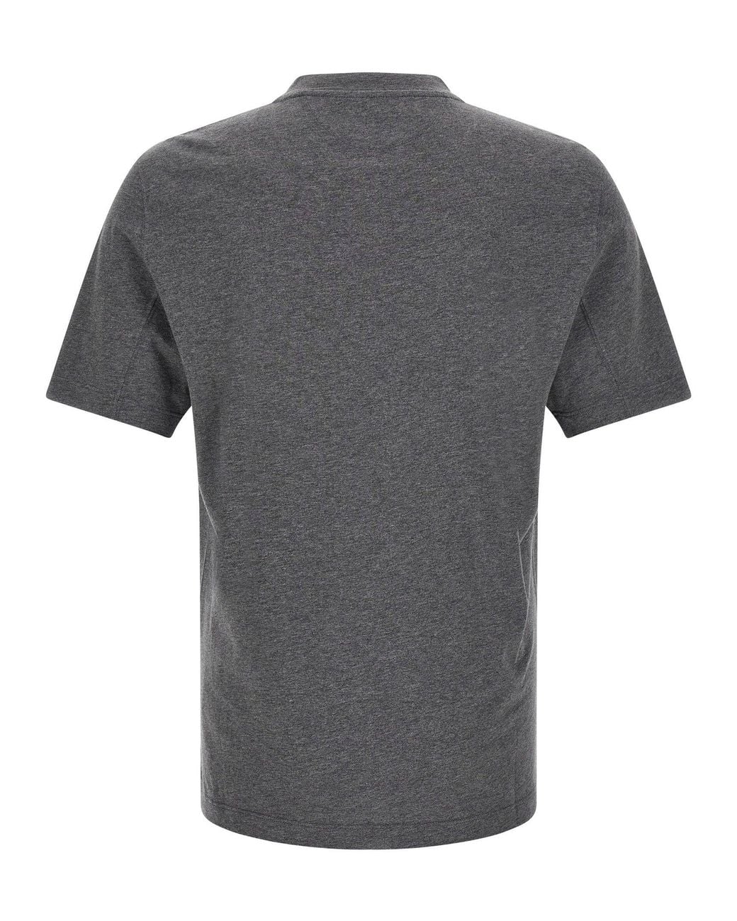 Brunello Cucinelli Gray Archer-Emblem Graphic Print T-Shirt for men