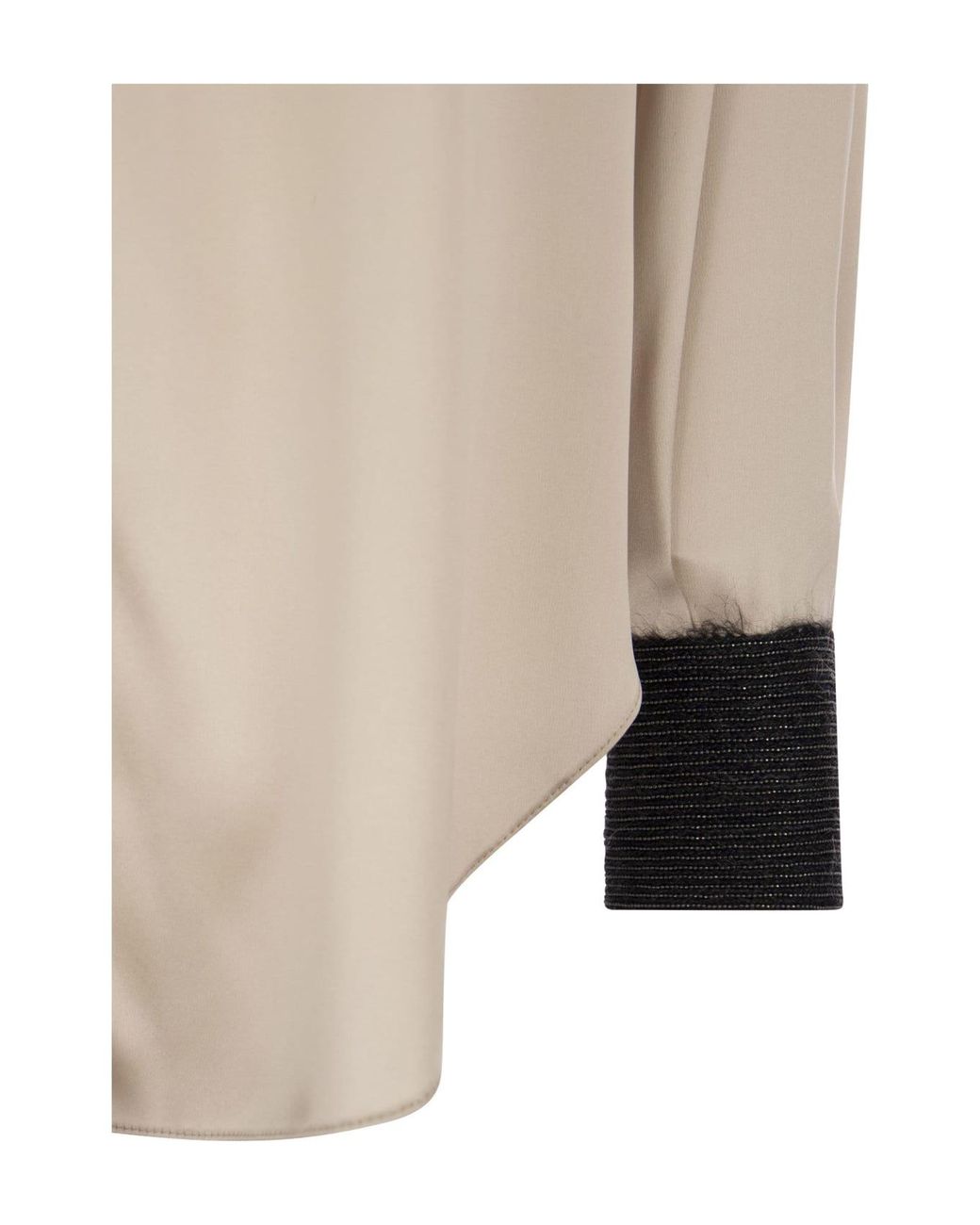 Brunello Cucinelli Natural Beige Silk Shirt