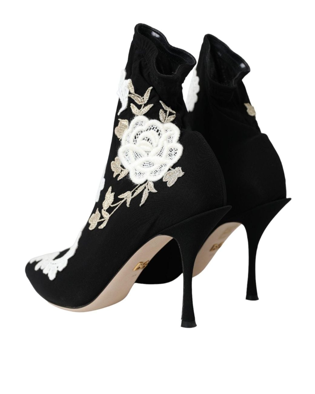 Dolce & Gabbana White Dolce & Gabbana Floral Embroidered Boot